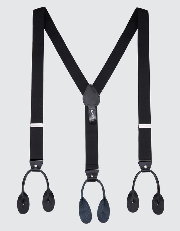 Men's Double Looped 1.25" Wide Suspender Bow Tie